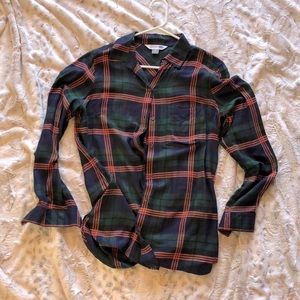 Old navy green plaid button down
